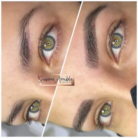 Cejas antes y después del microblading